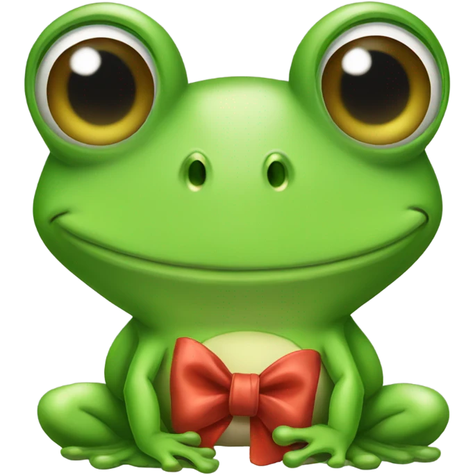 Frog with a bow  emoji