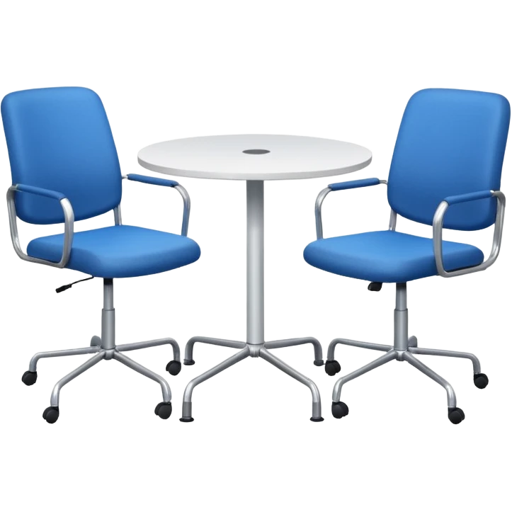 table and three office blue chairs emoji