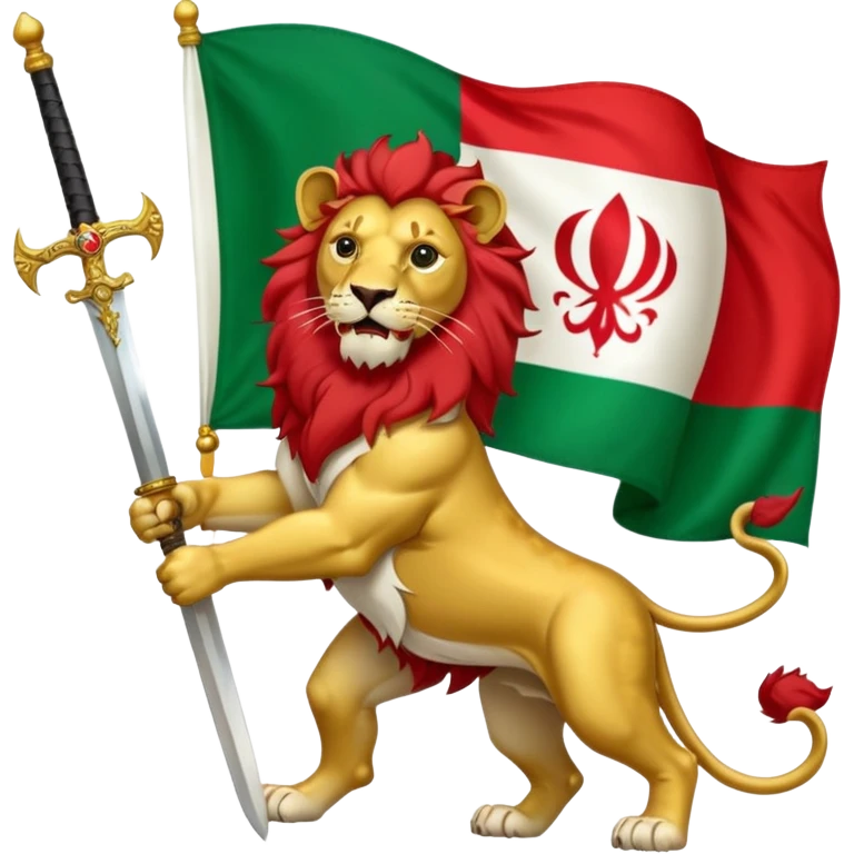 Iran flag with lion in the middle emoji