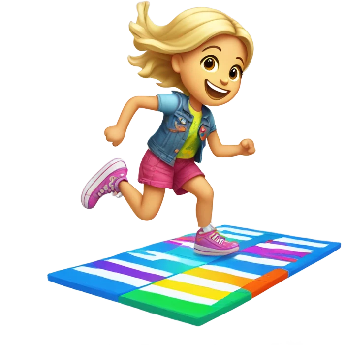 a little white girl playing hopscotch emoji