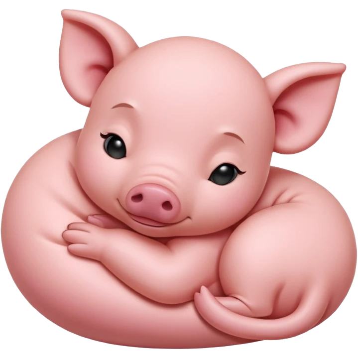 Sleeping Piglet – tiny pink pig curled up, eyes closed emoji