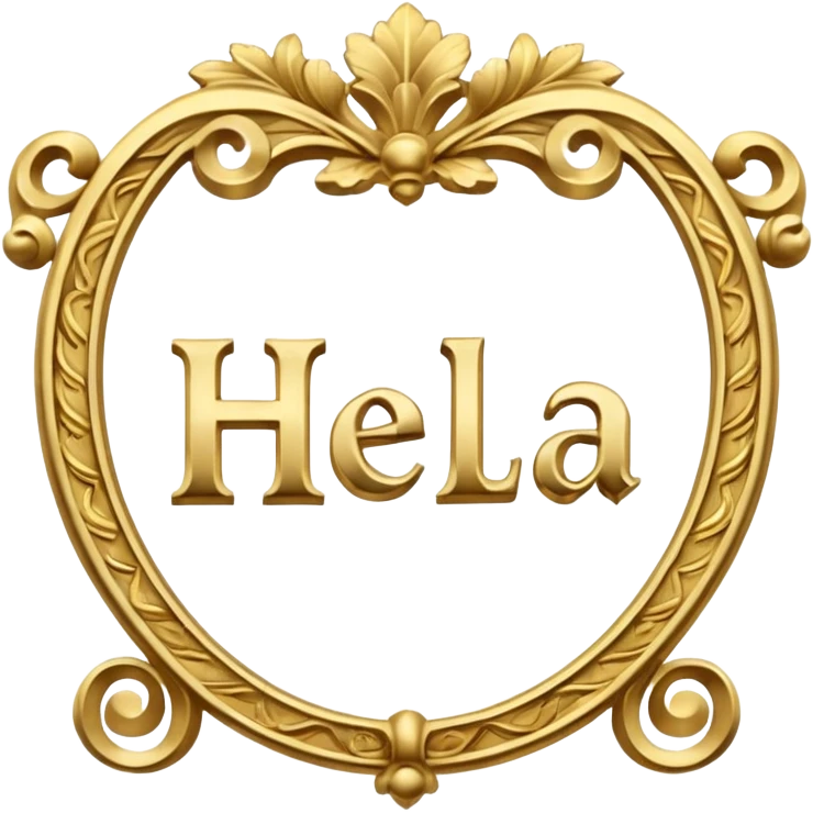 The gold inscription "Helga" in large letters emoji