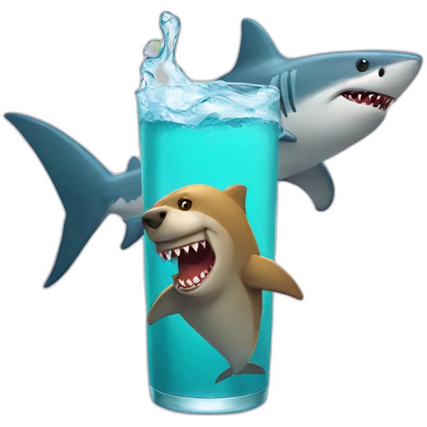 Shark drink a bear   emoji