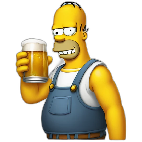 Homer Simpson qui boit une bière emoji