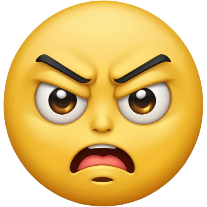 angry face emoji which is also rolling it's eyes emoji