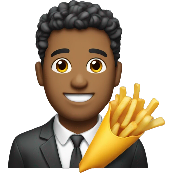 Nick Eh 30 with French fries with Waves emoji