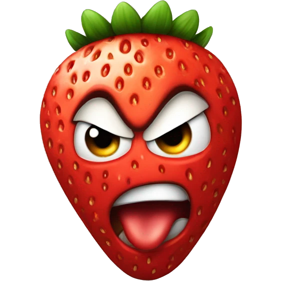 angry strawberry  emoji
