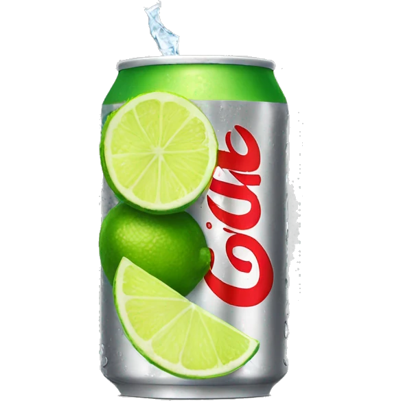 Diet Coke with a lime emoji