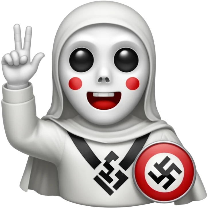A ghost siéging heil with nazi band on arm emoji
