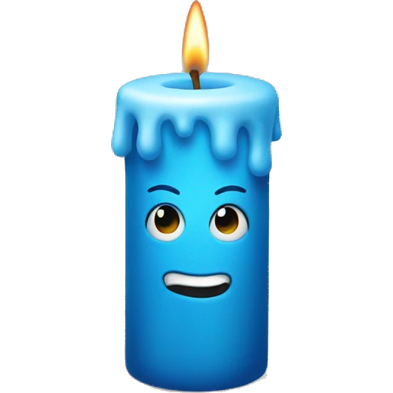 woozy blue candle emoji