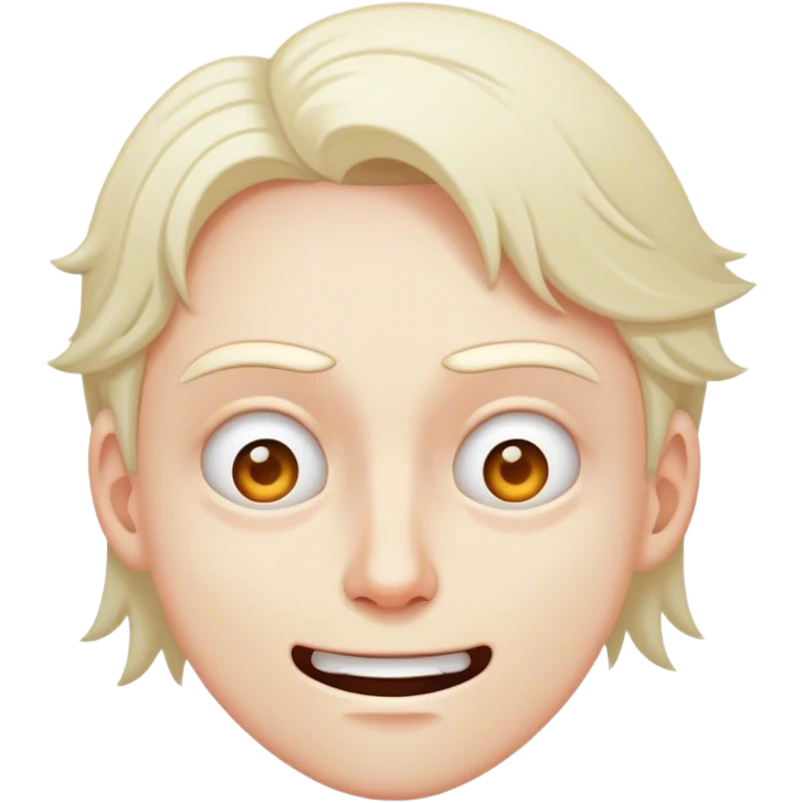 Tight, awkward grin with dead eyes, trying to act normal in chaos. emoji