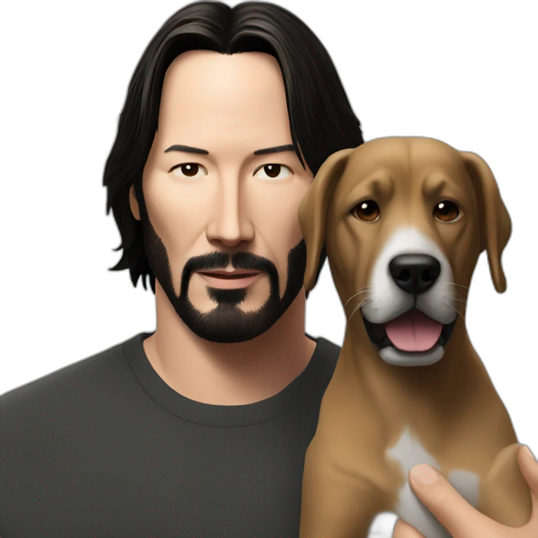keanu reeves with dog emoji