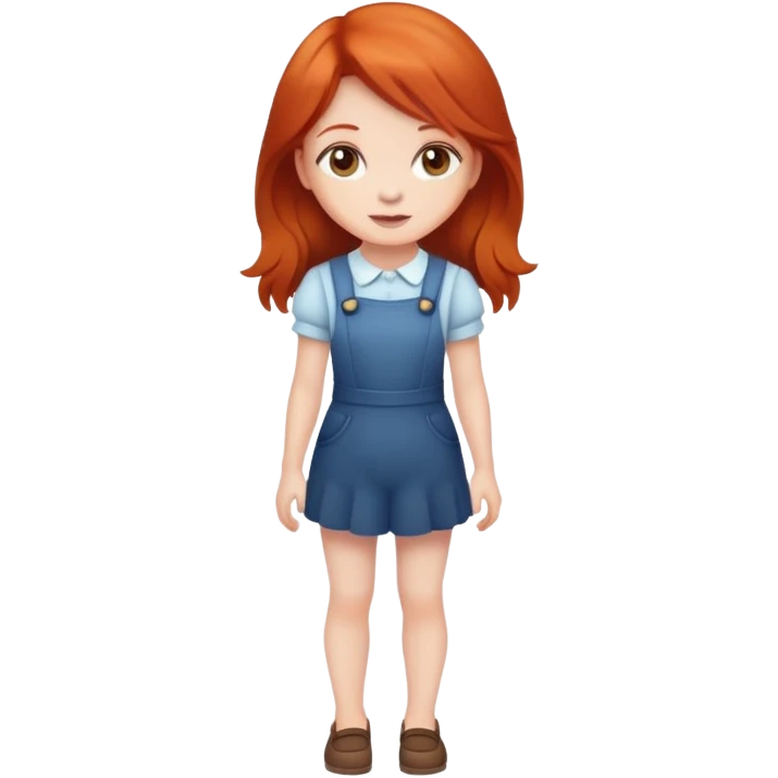 Cute redhead girl full body emoji