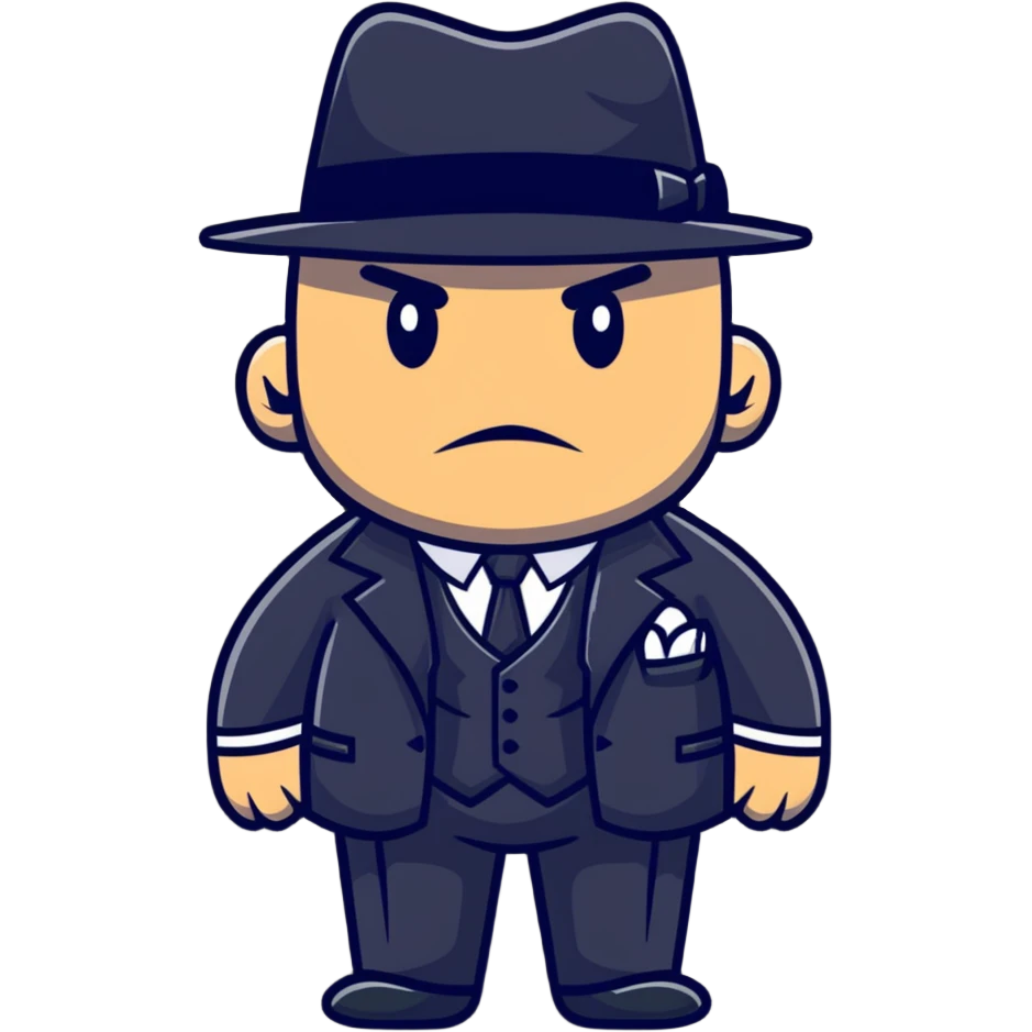tough mafia gangster with pinstripe suit emoji