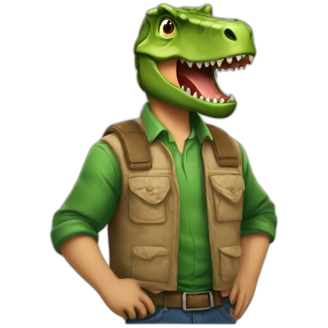 Dinosaure sur homme emoji