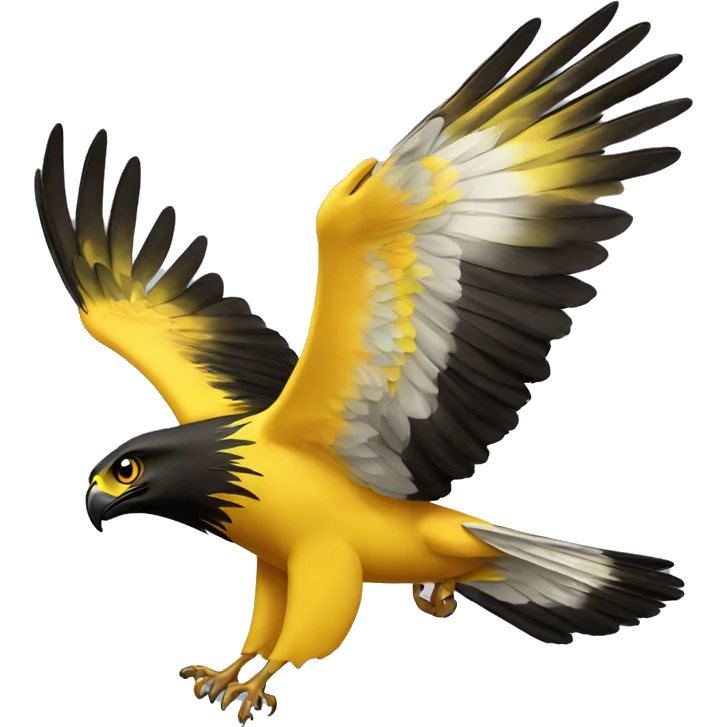 yellow and black hawk flying emoji