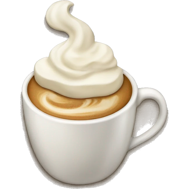 coffee with more cream than coffee, vanilla emoji