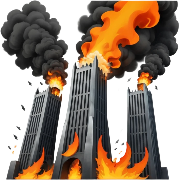 A plane hitting two towers emoji