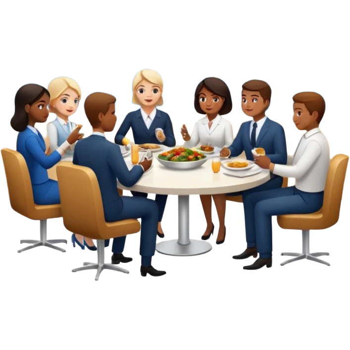 salle à manger d'entreprise with meal trays and colleagues, modern ambiance emoji