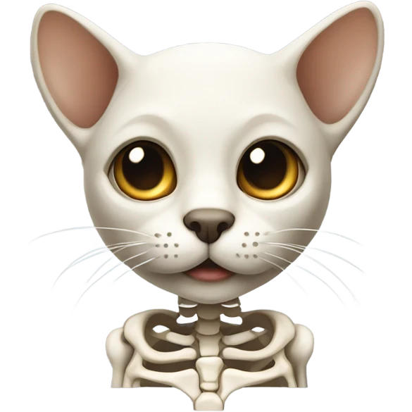 Cat skeleton cute  emoji