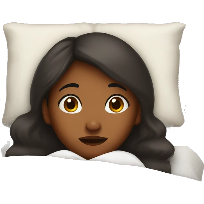Brown girl sick in bed  emoji