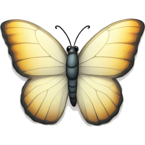 Mariposa transparente posada  en una rama  emoji