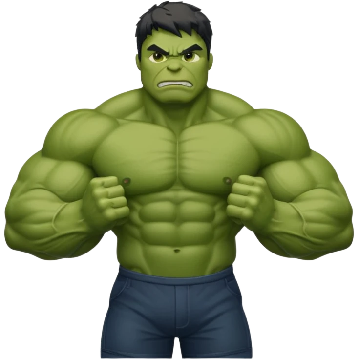 Hulk with flexing biceps emoji