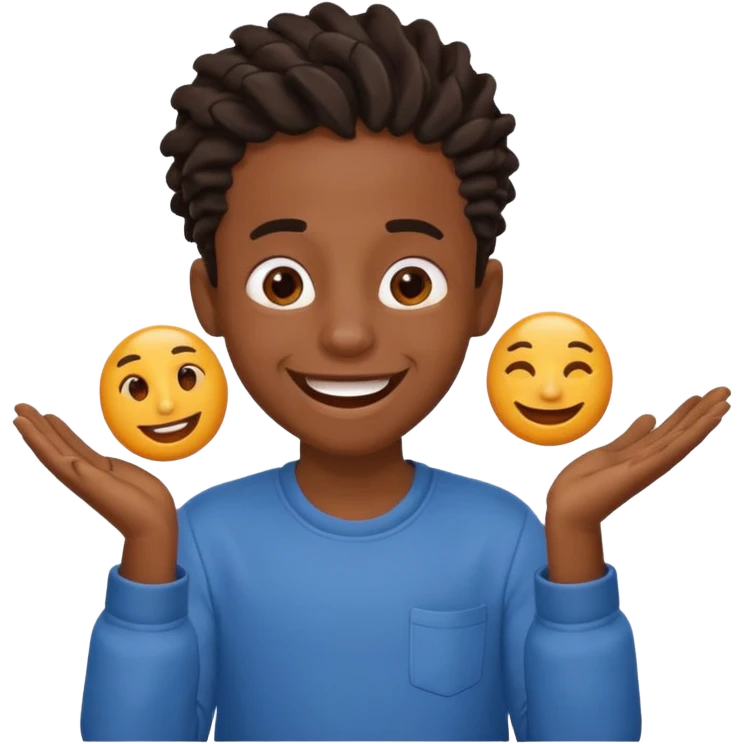 black boy with twists holding in his laugh with Fortnite as the background emoji