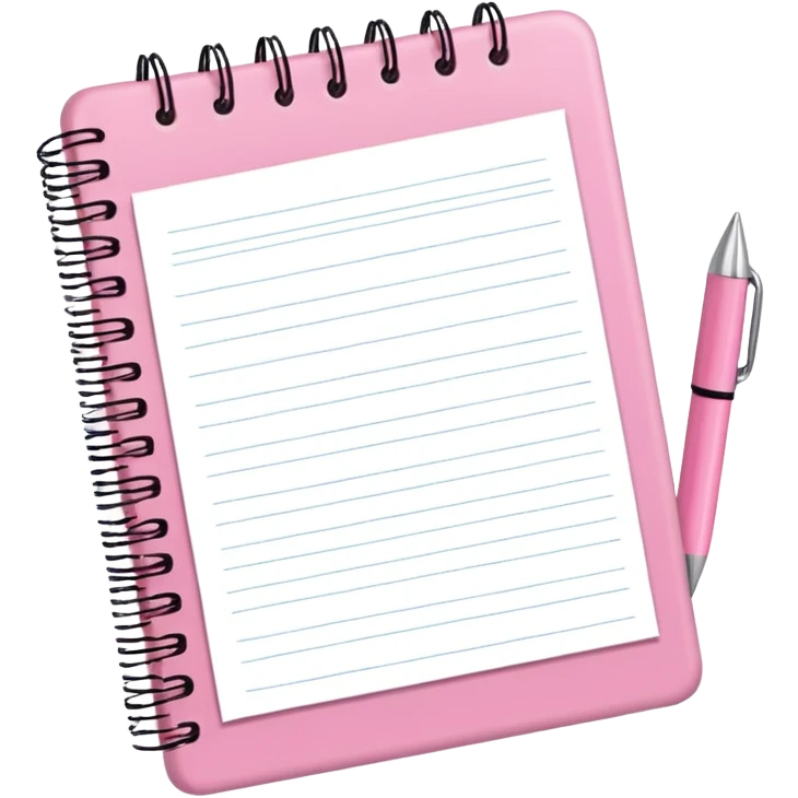 Faça emoji de um planner organizado no notebook rosa  emoji