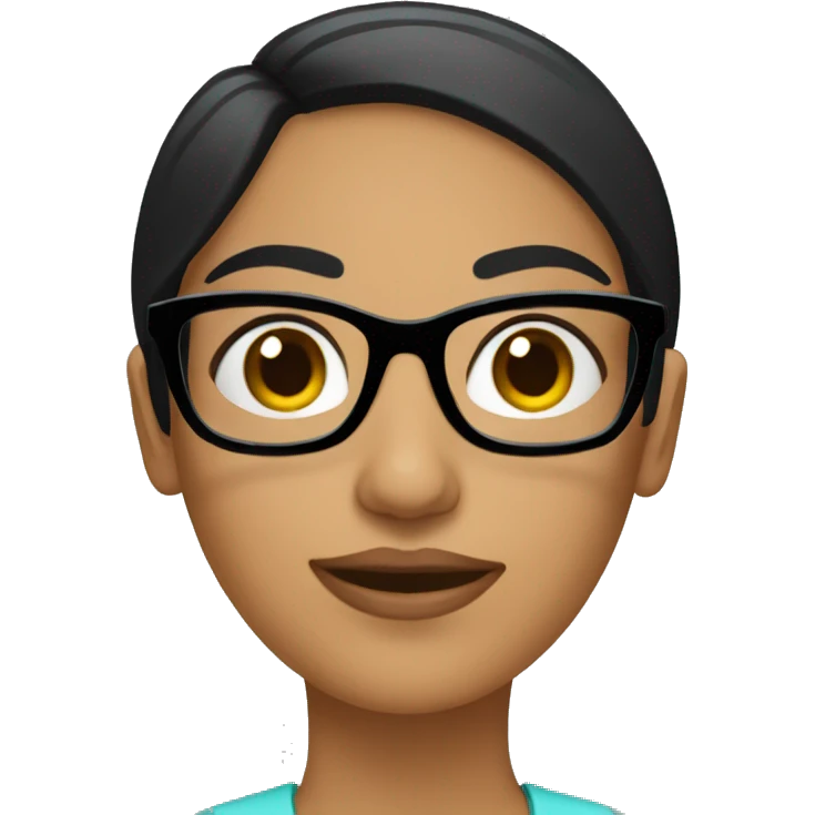 Hispanic woman with short straight black hair  and dark glasses emoji