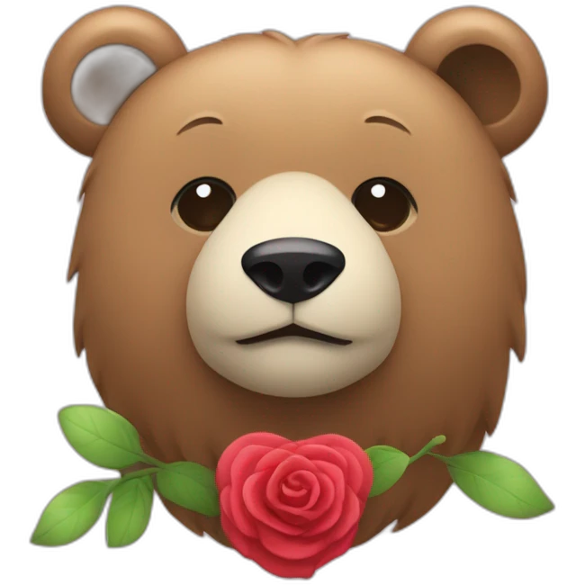 Un oso con una cinta roza en su cuello emoji