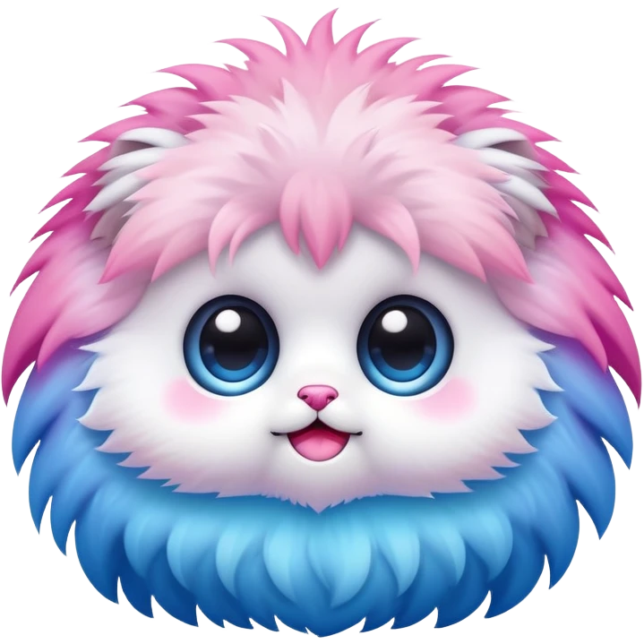 Cute cool kawaii pink-white-blue-gradient fakemon-digimon-creature emoji
