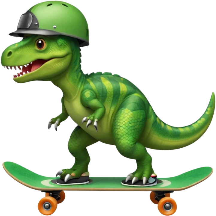 Dinosaur on a skateboard emoji