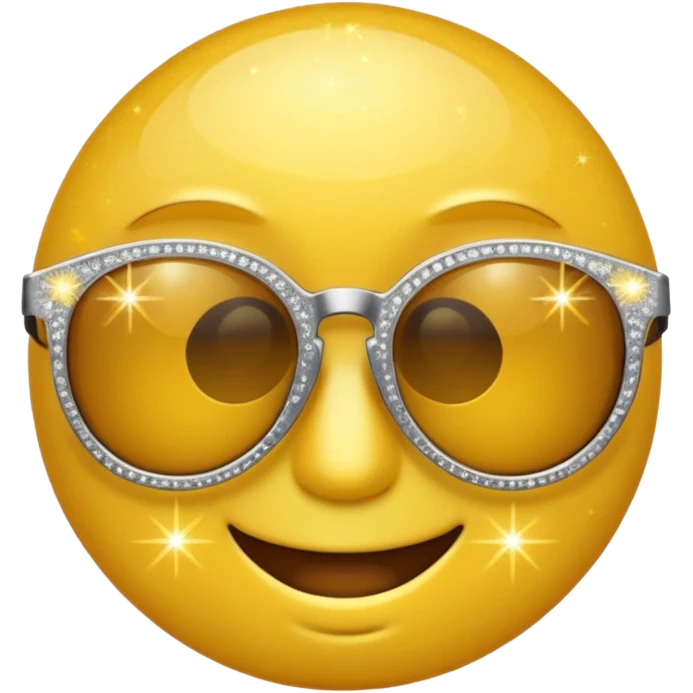 Emoji face with sunglasses with sparkles around  emoji