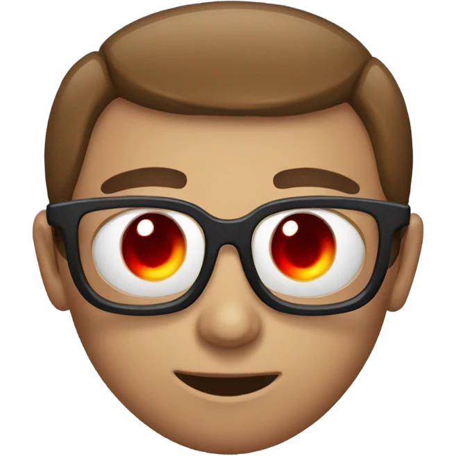 Person with red eyes being geeked emoji