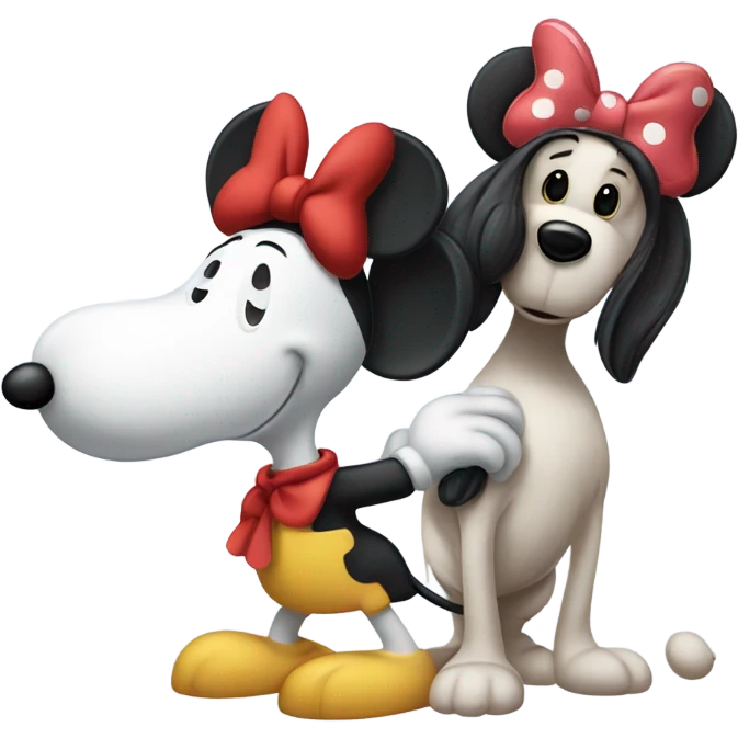 Snoopy and Minnie Mouse emoji
