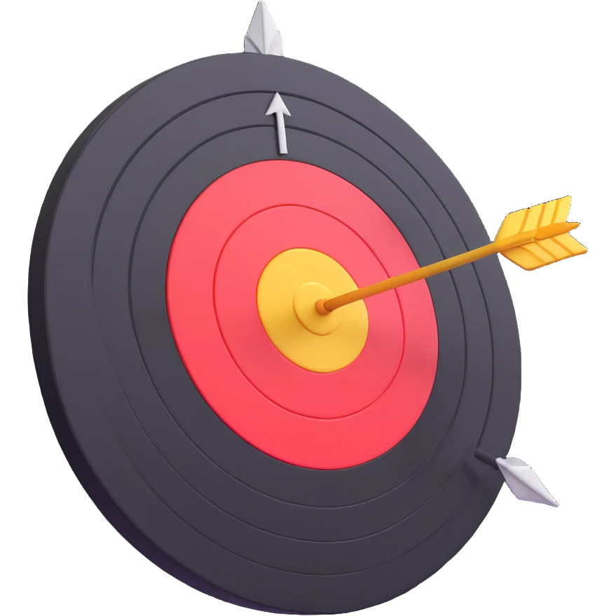target with arrow in the center, 3D emoji style emoji