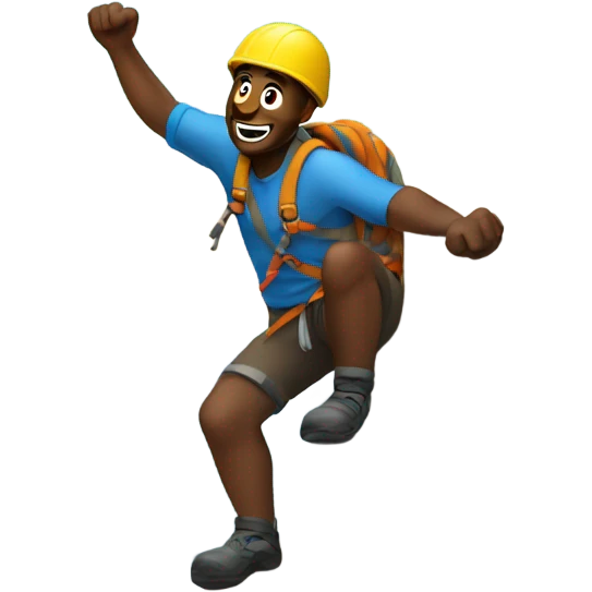 Guy climbing mountain emoji