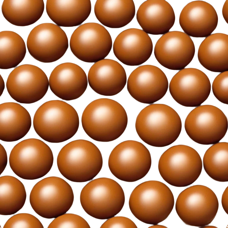 3D rendered chocolate Hong Kong egg puffs (鸡蛋仔) with distinctive spherical bubble texture, deep brown color, hyper-realistic bubbles, glossy candy-like finish, detailed texture emoji