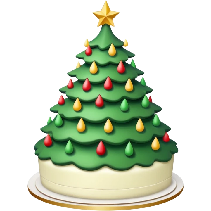 cake that looks like christmas tree, it is layered with white cream and has sharp corners emoji