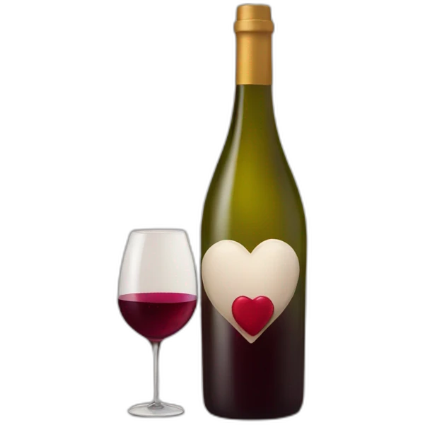 Wine and heart emoji