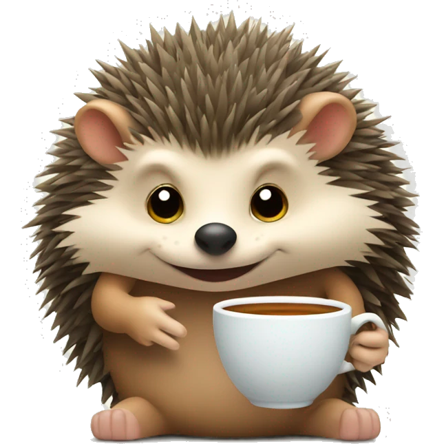 Hedgehog sipping tea emoji