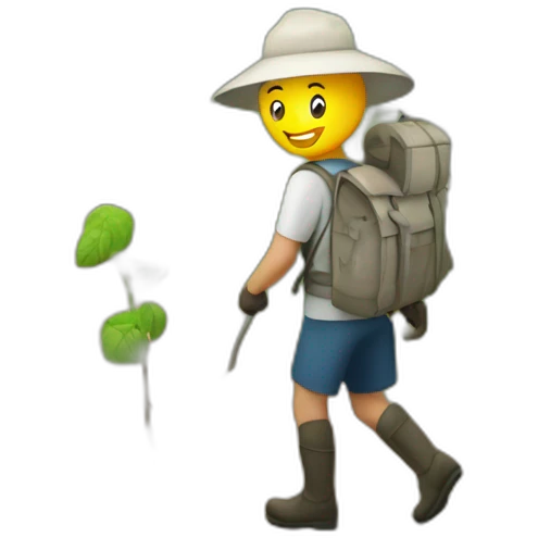 Marcheur sur le chemin de compostelle emoji