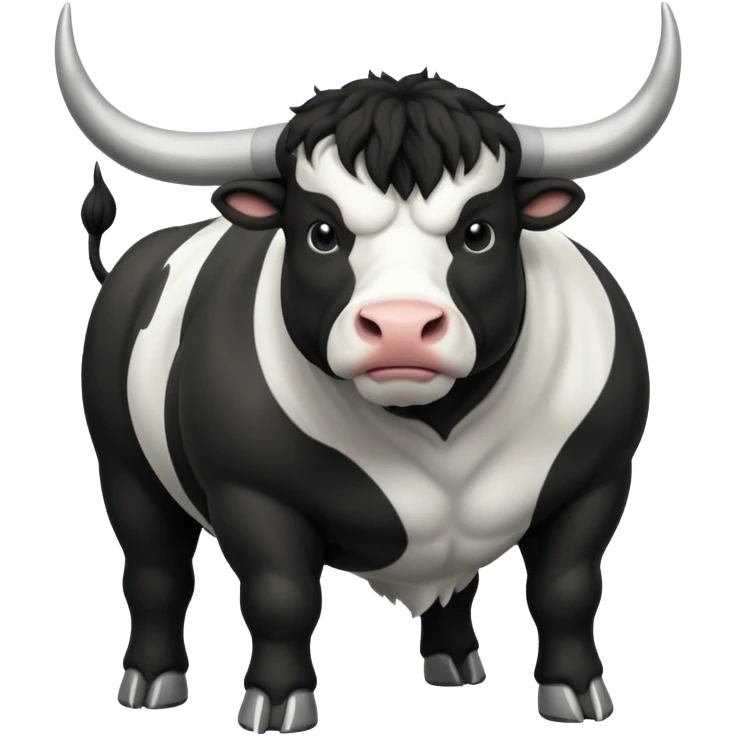 нарисуй черно-белый  бык  emoji