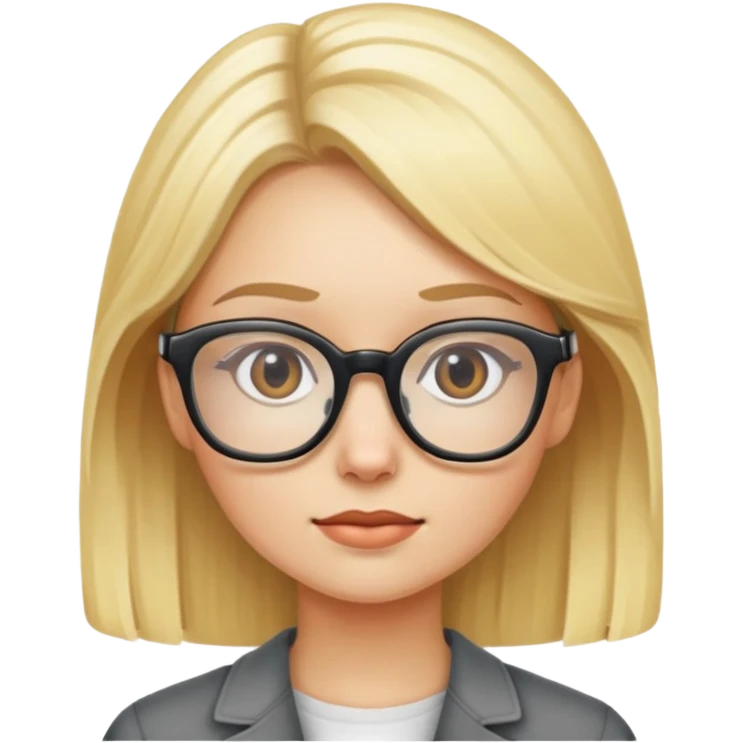 Blonde girl in glasses  emoji