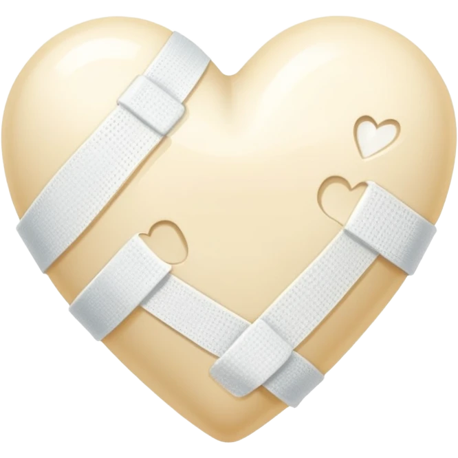 cream broken heart with sparkling white Bandage emoji