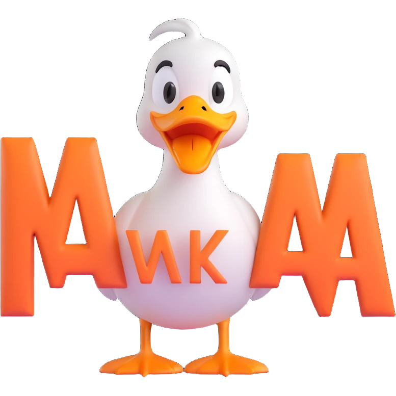 A cartoon-style duck with its beak open, shouting “WAK!” in big comic-style letters. The duck looks expressive and loud, with motion lines to show the sound. White background, bold and fun emoji