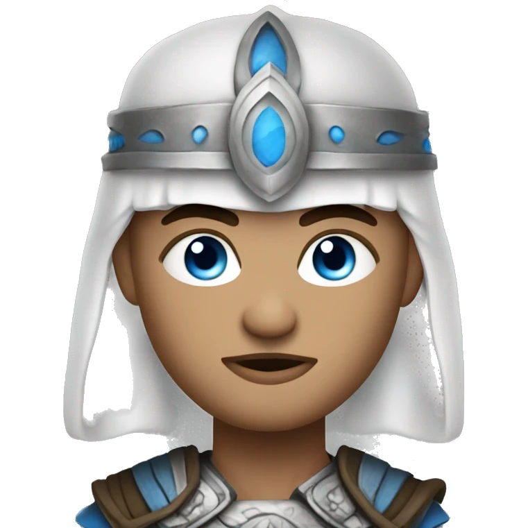 White Mongolian warrior with blue eyes emoji