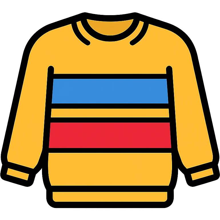 sweater with blue and red horizontal stripes, clean icon style emoji