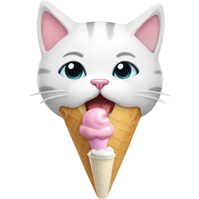 Cat eating ice cream emoji